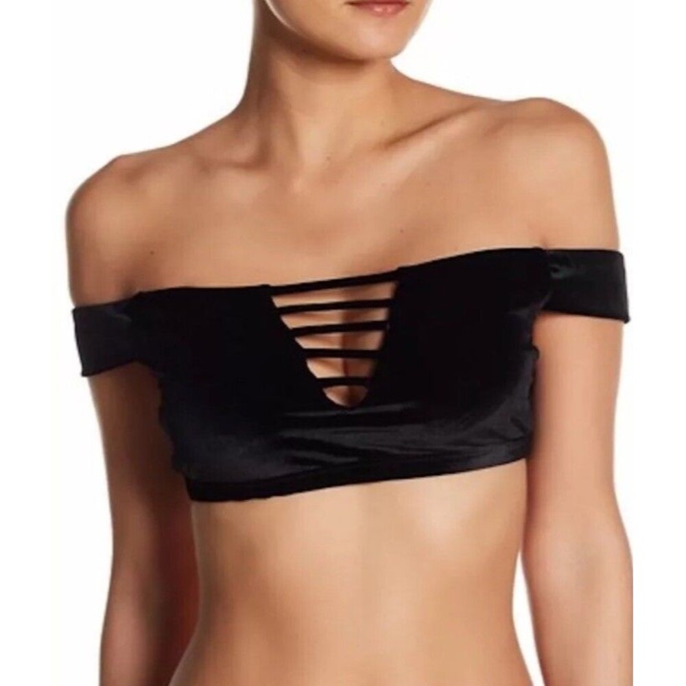 NWT! Radio Fiji Black Velvet Mandala Swimwear Bra Top Size Medium